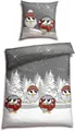 Produktbild: Schiesser Bettwäsche Olsona aus weicher Baumwolle mit coolem Winter-Print, Feinbiber, 2 teilig, MADE IN GREEN by OEKO-TEX®-zertifiziert