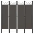 Produktbild: 4-tlg. Raumteiler Anthrazit 160 x 180 cm