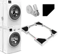 Produktbild: NIUXX Universal-Stapelbausatz/Verbindungsrahmen für Waschmaschine und Wäschetrockner, Waschmaschinenzubehör/Trocknerzubehör, mit Ratschenseil, Einstellbare Größe（46-66cm）