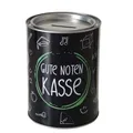 Produktbild: ReWu Spardose Sparschwein Schriftzug Gute Noten Kasse - Deckel abnehmbar - Schwarz Wiederverwendbar Metall Sparbüchse Geldgeschenk Geschenkidee Geldspardose Metallspardose 14 x 10 cm