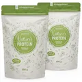 Produktbild: Nutri + Natures Protein Vanille 1000 g - natürliches Proteinpulver ohne Süßungsmittel Zucker & Milch - 83,1% Eiweiß pflanzliches Eiweißpulver 1 kg