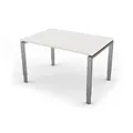 Produktbild: Kerkmann Schreibtisch Form 5 120x80x68-82 cm Vierfuß-Gestell höhenverstellbar Weiß - Weiß/Silber
