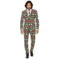 Produktbild: Opposuits Partyanzug Festive Green Kostüm Anzug - Weihnachten Karneval, Auch im Winter, wenn es schneit: Herrenanzug mit Stil grün 56