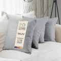 Produktbild: Monsera Kissen 40x40 4er Set, Sofakissen mit Füllung und Bezug, weiche Couchkissen, Dekokissen, edler Polsterstoff, leicht glänzend und strukturiert, Luxus Sofakissen inkl. Kissenfüllung (Hellgrau)