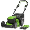 Produktbild: Greenworks Rasenmäher GD24X2LM46SP, Akku, 2x24V / 4Ah, mit 2 Akkus, Ladegerät und Fangkorb 55L