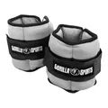 Produktbild: GORILLA SPORTS® Gewichtsmanschetten - 2er Set, Verstellbar, 0,45kg - 2,25 kg je Gelenk, Neopren, Farbwahl - Handgelenk Laufgewichte, Ankle Weights, Gewichte für Beine und Arme, Fußgewichte (Grau)