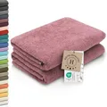 Produktbild: ZOLLNER 2er Set Duschtücher - weiche und saugstarke Handtücher - waschbar bis 95°C - Baumwolle - 70x140 cm in Altrosa