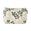 Produktbild: Kosmetiktasche groß - Kosmetik Organizer für Damen & Herren - Reise Kulturbeutel mit Muster - 100% Bio Baumwolle - Großes Hauptfach - GOTS, Grüner Punkt Zertifiziert (Greige/Green Leaf Print)