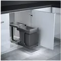 Produktbild: Hailo Einbaumülleimer AS Solo - 20L - Dunkelgrau - Ausfahrautomatik 3636001, Abfallsammler Mülleimer grau