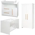 Produktbild: Roba Babyzimmer-Set, Weiß, Holzwerkstoff, 3 Fächer, 2 Schubladen, 117.5x190x144 cm, Babymöbel, Babyzimmer-Sets
