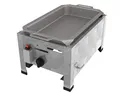 Produktbild: ChattenGlut Professional Gastrobräter 1-flammig - freistehendes Tischgerät aus Edelstahl mit Stahlbrenner - 3,6 kW Gasbräter regelbar für Flüssiggas, mit Pfanne, 340x530x270 mm,