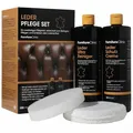 Produktbild: Furniture Clinic Lederpflege-Set 2x500ml – Premium Lederreiniger + Conditioner - Pflegecreme mit Lederduft, inkl. Schwamm & Reinigungstuch – für Couch, Sofas, Autositze, Möbel