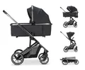 Produktbild: Osann Kombi-Kinderwagen Juntos, Kinderwagen 2in1 inkl. Babywanne, Sportsitz, Regenverdeck, leicht klappbar - Coal