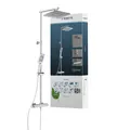 Produktbild: Überkopfbrause-Set mit Thermostatarmatur - Regendusche -  Chrom - eckig