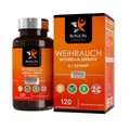 Produktbild: BL Boswellia Serrata | 120 Hochdosierte Weihrauchkapseln mit 5:1 Boswellia Weihrauch Extrakt – 2000mg pro Portion | Gentechnikfrei, Glutenfrei, Saubere Füllstoffe | Hergestellt in GB