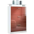 Produktbild: Vladon Schuhschrank, Bordeaux, Holzwerkstoff, 89x128x23 cm, Garderobe, Schuhaufbewahrung, Schuhschränke