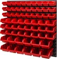 Produktbild: Stapelboxen Wandregal Box Sichtlagerkästen Schüttenregal Lagersystem 66 Boxen