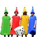 Produktbild: Krause & Sohn Unisex Kostüm für Gruppen Brettspiel Kostüm nicht ärgern XXL vier Spielfiguren für Erwachsene mit aufblasbarem Würfel