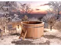 Produktbild: FinnTherm Holz Badefass Bergen, Hot Tub Ø 200 x 110 cm für 6-8 Personen, inkl. Einstiegsleiter & Sitzbänken