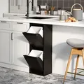 Produktbild: Mülltrennschrank 'Sollentuna' mit 2 Kippfächern Metall 2 x 14 L Eimer Schwarz - Schwarz