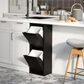 Produktbild: [en.casa] Mülltrennsystem Sollentuna Mülleimer 2 Fächer Küche 2 x 14 L Abfalleimer Müllschrank schmal 93 x 33 x 25 cm Metall Schwarz