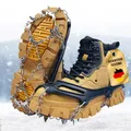 Produktbild: Schuhe Spikes Anti Rutsch, Steigeisen für Bergschuhe, Schuhspikes mit 19 Edelstahl Zähne Spikes, Anti-Rutsch Schuhspikes für Mann Frau Fit für Wandern Trail Running Trekking, Schwarz(M)