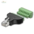 Produktbild: RJ45 Stecker Netzwerkstecker CAT 5 6 Ethernet schraubbar, Adapter Terminalblock