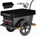 Produktbild: Monzana® Fahrradanhänger Mit 90l Kunststoffwanne Inkl. Abdeckplane Kupplung - Lastenanhänger Transportanhänger Anhänger Handwagen