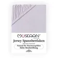 Produktbild: Müskaan Spannbettlaken Topper Spannbetttuch Bettlaken Spannbetttücher Leintuch 100% Baumwolle, Jersey, Gummizug: Rundumgummizug, Matratzen Bezug bis 10cm Matratzenhöhe silberfarben 180-200 cm x 200 cm