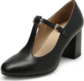 Produktbild: DREAM PAIRS Mary Jane Pumps mit T-Riemen, Hochzeitsschuhe für Damen,Size 38.5,Schwarz/Pu,DPU211