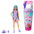 Produktbild: Barbie Pop Reveal Fruit - Puppe mit violetten Haaren im Grapefruitduft, 8 Überraschungen, duftendes Squishy-Hündchen, Farbwechsel im Haar und Make-up, für Kinder ab 3 Jahren, HNW44