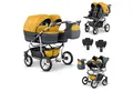 Produktbild: BabyMerc Zwillingswagen Twin Star 5 in 1 inkl. Sportsitze, Autositze und Isos in 16 Farben