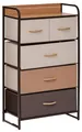 Produktbild: HOMCOM Kommode, Sideboard mit 5 Faltbaren Stoff-Schubladen, Griff für Wohnzimmer