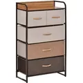 Produktbild: KOMMODE, Sideboard mit 5 Faltbaren Stoff-Schubladen, Braun