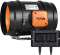 Produktbild: VEVOR Inline Kanalventilator, 8 Zoll 807 CFM mit Temperatur-Feuchtigkeitsregler, leiser EC-Motor Belüftung Abluftventilator für Kühlung Booster, Wachstumszelte, Hydrokultur