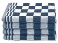 Produktbild: ZOLLNER 4er Set Küchenhandtücher Baumwolle in 50x50 cm - saugstarke und strapazierfähige Küchentücher - waschbar bis 60°C – in blau kariert - Gastronomiequalität - Oeko Tex® Zertifiziert