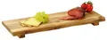 Produktbild: KESPER® Servierbrett Schneidebrett, Akzienholzbrett, Dekoschneidebrett, (Maße: 53 cm x 19 cm x 4 cm hoch inklusive Standleisten), mit Füßen, schmal, besonders messerschonend