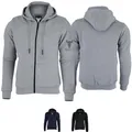 Produktbild: BULLDT Herren Motorrad Hoodie mit 4 CE-Protektoren 100% Aramid-Futter Schutz Kapuzenpullover - Motorradhoodie als Sommer Motorradjacke & 360° Schutzjacke - 2 Zipper-Taschen Bikerjacke Grau - 62