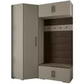 Produktbild: Abiks Möbel Garderoben-Set, Kaschmir, Braun, Schwarz, Holz, Nachbildung, 2-Sitzer, 11 Fächer, 181.7x236.7x47 cm, Garderobe, Garderobenschränke