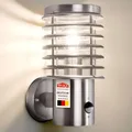 Produktbild: max K O M F O R T Aussenleuchte mit Bewegungsmelder Aussenwandleuchte Edelstahl E27 Fassung für LED geeignet Wandlampe 252D1 (Wandleuchte mit Sensor)