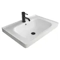 Produktbild: Alpenberger Waschbecken 65 cm Breit | Gäste WC & Badezimmer | Waschtisch Eckig | Hängewaschbecken Wandmontage | Handwaschbecken mit Nano | Bathroom Sink für Moderne Waschplätze