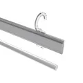 Produktbild: Interdeco Paneelwagen Silbergrau 60 cm aus Aluminium mit Klettband kürzbar für Gardinenstangen 16-20 mm Ø, Typ 1620724