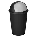 Produktbild: Spetebo XXL Abfalleimer mit Schiebedeckel anthrazit- 50 L - Runder Mülleimer mit Kuppel Deckel - Kosmetik Eimer Müll Behälter Abfall Eimer