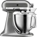Produktbild: KitchenAid ARTISAN 5KSM185PS, Standmixer, Silber, Schlagen, Kneten, Mixen, 1,45 m, 4,8 l, MEDALLION SILVER - Silber