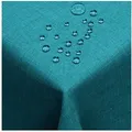 Produktbild: DecoHomeTextil Heimtextilmanufaktur Tischdecke Leinen Optik Tischdecke Tischtuch Abwaschbar Wasserabweisend blau Eckig 130 x 260 cm