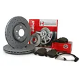 Produktbild: ZIMMERMANN SPORT BREMSSCHEIBEN VORNE + BREMSBELÄGE+WAKO MERCEDES W202 C208 W210