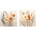 Produktbild: EUROART Glasbild 20 x 40 cm Boho Flowers III Glas Weiß