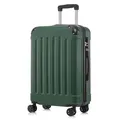 Produktbild: yonsly Koffer Suitcase L Dunkelgrün, Trolley Reisekoffer, Rollkoffer Handgepäck mit 4 Rollen 360°, Hartschalenreisekoffer, Zahlenschloss, Weicher Gummigriff