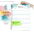Produktbild: heaven+paper Kalender 2026 Wandkalender 5 Spalten – Familienkalender im Kunstdesign, Kalender 2026 für fünf zum aufhängen mit Aquarell – Made in Germany