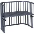 Produktbild: Babybay Beistellbett Babybay Maxi, Grau, Schiefer, Holz, Buche, 54x79x94 cm, EN 71, Lattenrost stufenlos höhenverstellbar, zur Sitzbank umbaubar, zum Gitterbett sehr stabil, Babymöbel, Babybetten, Beistellbetten